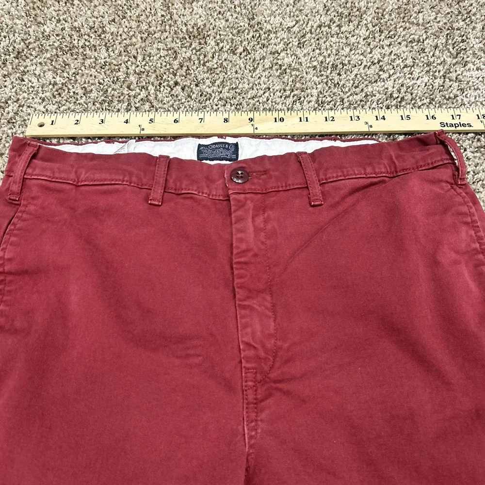 Levi Strauss Burgundy Red Chino Pants Men's 33x34 Straight Leg